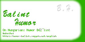 balint humor business card